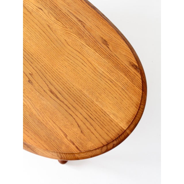 Vintage Oak Oval French Provincial Coffee Table For Sale - Image 13 of 17