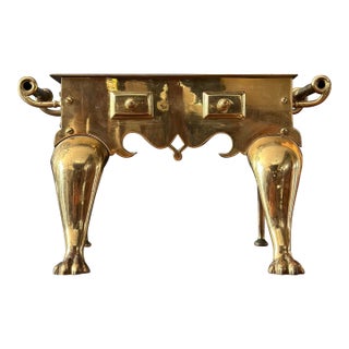 Victorian Brass Hearth Footman / Trivet, Circa 1850–1880 (George II Style) / Uk For Sale