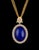 15Ct Diamond & 30Ct Natural Lapis Lazuli Set 18 K Y Gold, Ring, Earring, Pendant For Sale - Image 4 of 18