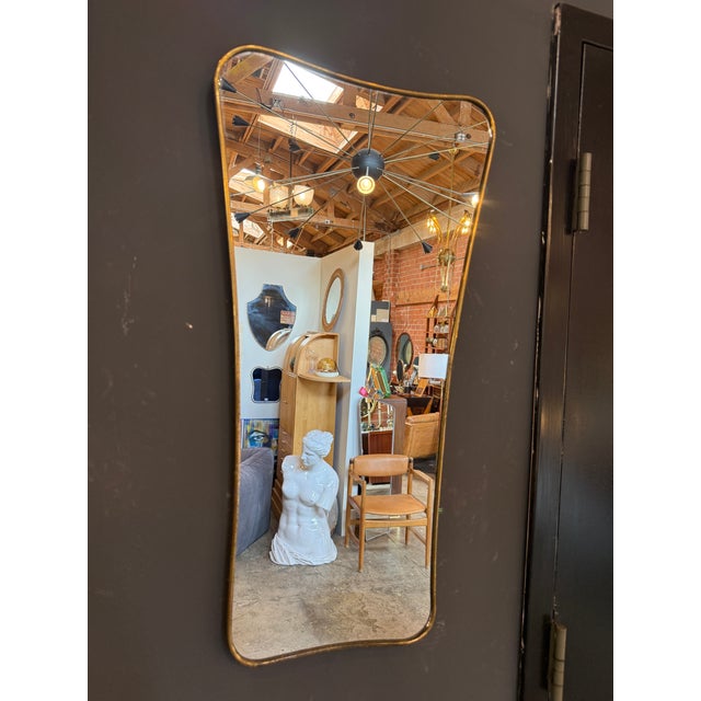 Italian Freeform Brass Wall Mirror For Sale - Image 4 of 9
