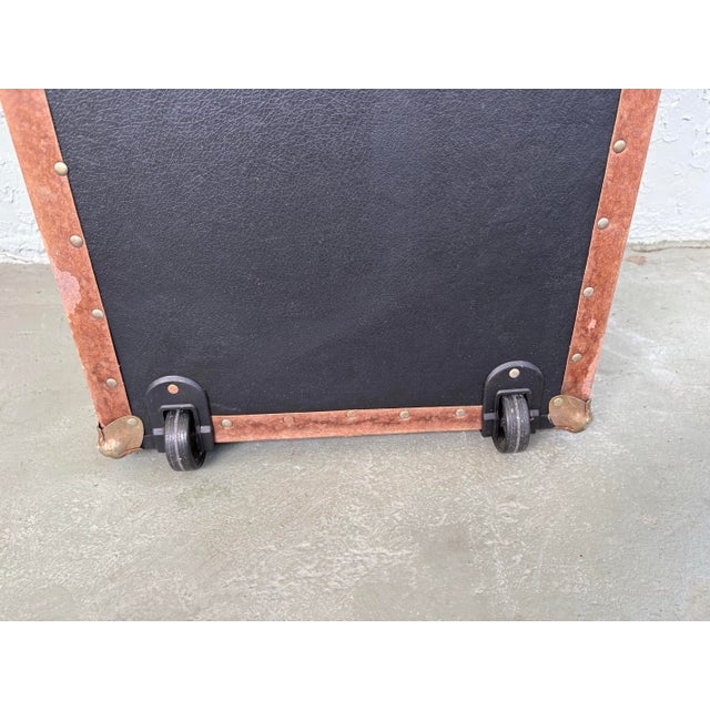 Black Vintage Concourse “Roll It” Wheeled Travel Trunk / Rolling Steamer Chest For Sale - Image 8 of 12