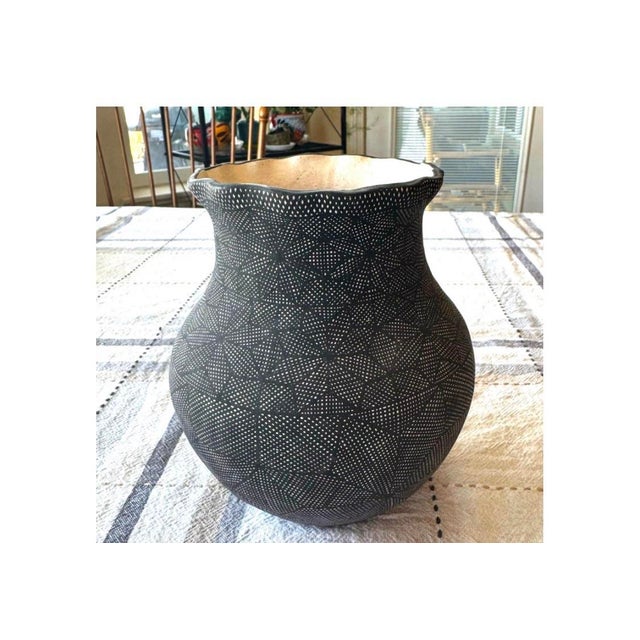 Ceramic Vintage Native American Hand Coiled Hand Painted Acoma Pueblo Pottery Jay Vallo For Sale - Image 7 of 9