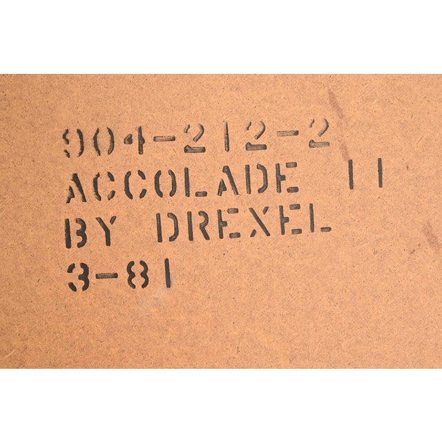 Brown Drexel Heritage Modern Large Walnut Framed Beveled Mirror For Sale - Image 8 of 10