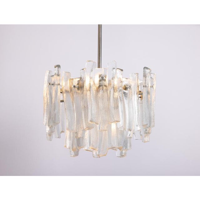 Fuente Chandelier in Ice Glass from Kalmar, Germany, 1970s For Sale - Image 6 of 13