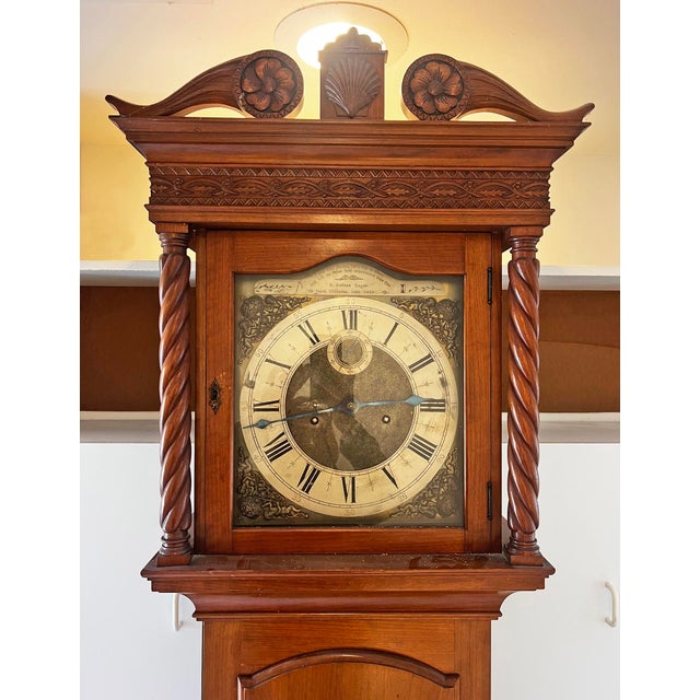 Antique 1914 Grandfather Clock For Sale - Image 4 of 12