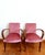 Pair of bridge chairs, known as "moustache" chairs, Art Deco style, circa 1940/1950. Wooden frame with armrests, seats and...