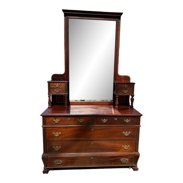 Antique American Classical Mahogany Dressing Chest For Sale