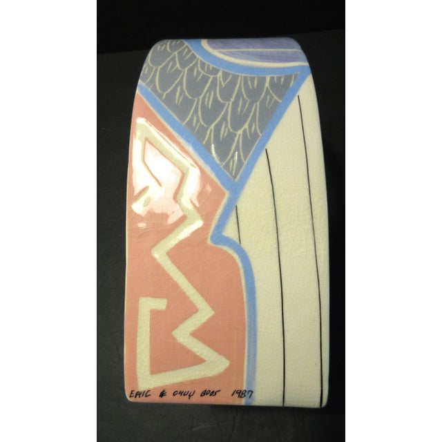 Vintage Eric & Chuy Boos Signed 1987 Handmade Sculptural Studio Pottery Vase For Sale In New York - Image 6 of 12
