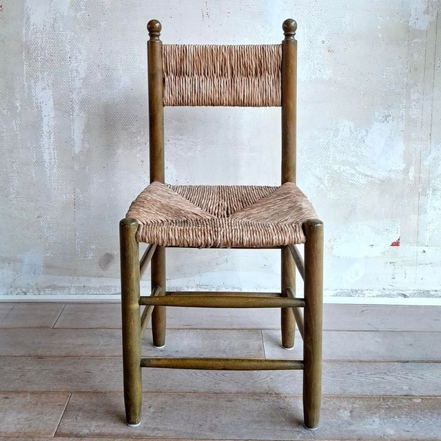 Wooden Chairs with Rush Seats and Backrests, 1960s, Set of 2 For Sale - Image 4 of 8
