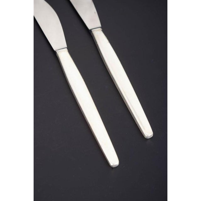 Cypress Lunch Knives in Sterling Silver by Henning Koppel for Georg Jensen, 1940s, Set of 2 For Sale - Image 3 of 6