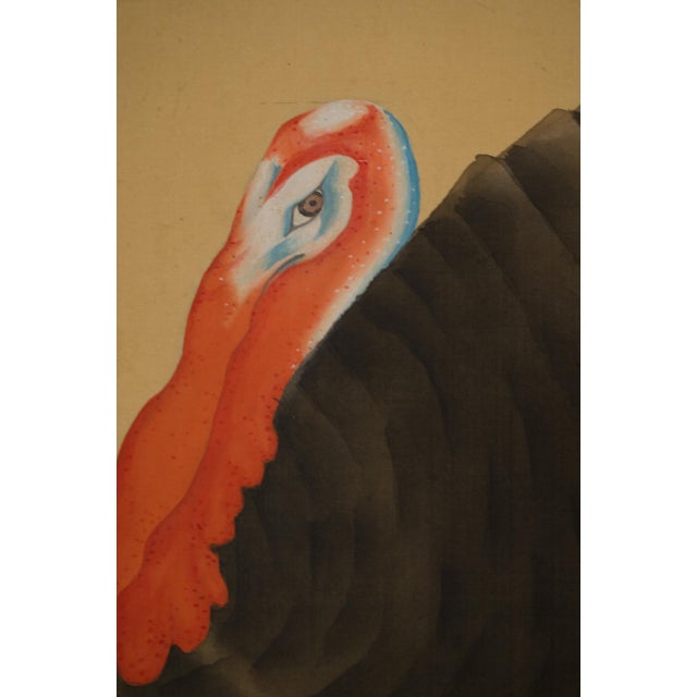 Japanese Meiji Two-Panel Screen With Tom Turkey and Hen, Signed Yoho, C. 1900 For Sale - Image 4 of 15