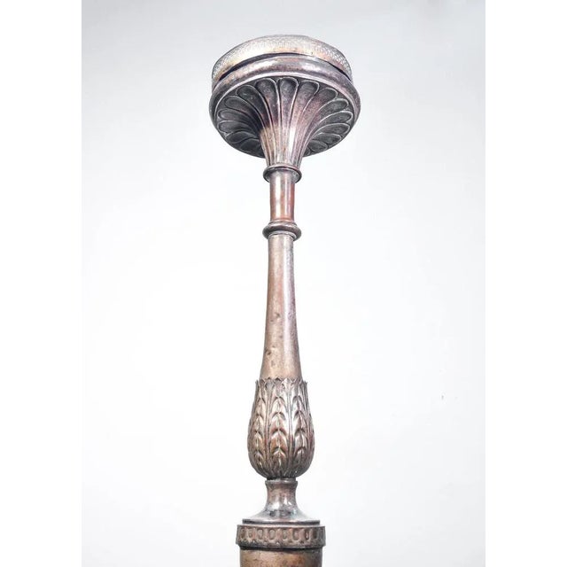 Wood Silver-Plated Copper Candlestick, 18th Century For Sale - Image 7 of 9