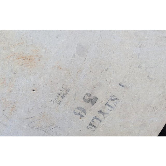 Mid 20th Century Vintage Neoclassical Round Coffee Table Marble Top For Sale - Image 5 of 5