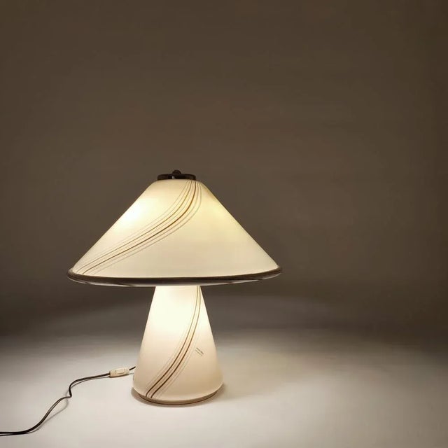 Italian Murano Glass Table Lamp by Venini, 1970s For Sale - Image 10 of 11