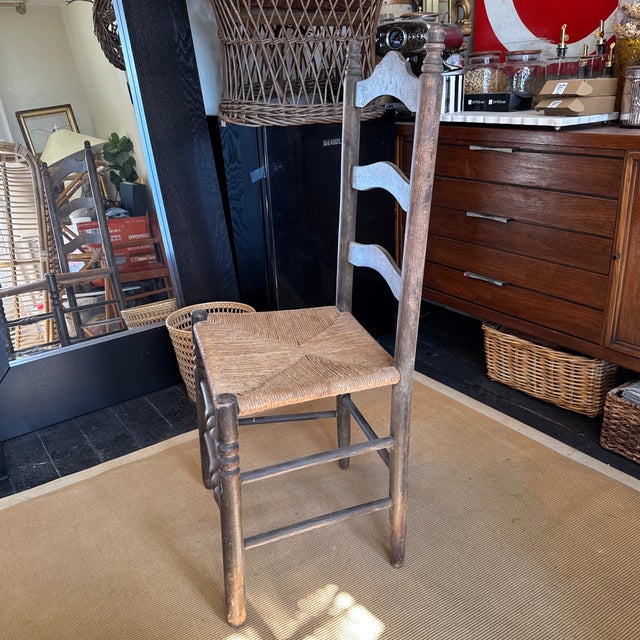 Antique Ladder Back Chair For Sale - Image 4 of 8