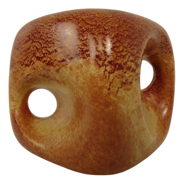 Italian Ceramic Cube Vase by Roberto Rigon for Bertoncello, 1960s For Sale