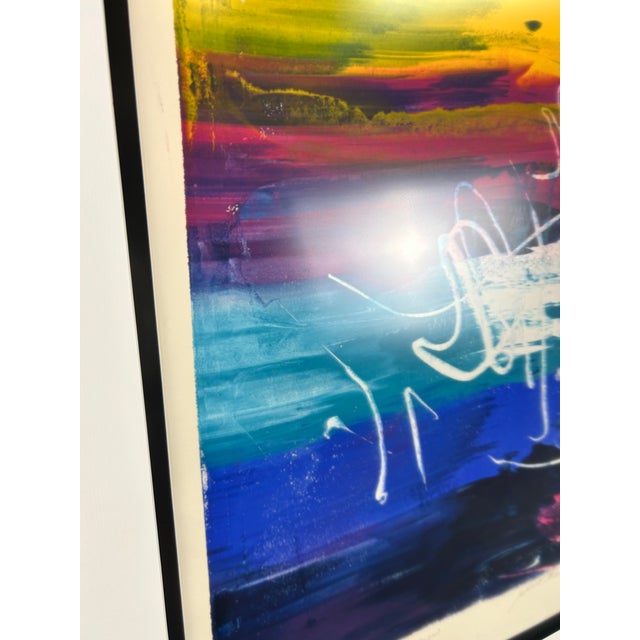 1992 Postmodern Abstract Monoprint by Kurt Merry in Custom Nielsen Pewter Frame For Sale - Image 4 of 7