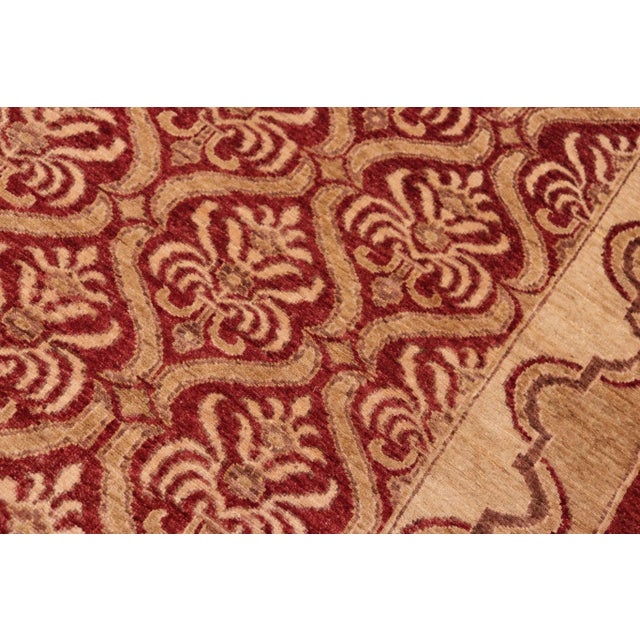 Textile Shabby Chic Ziegler Red Tan Hand-Knotted Wool Rug - 6'0'' X 8'10'' For Sale - Image 7 of 8