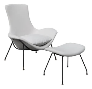 1950s Agusto Bozzi for Saporiti Modernist Lounge Chair with Ottoman