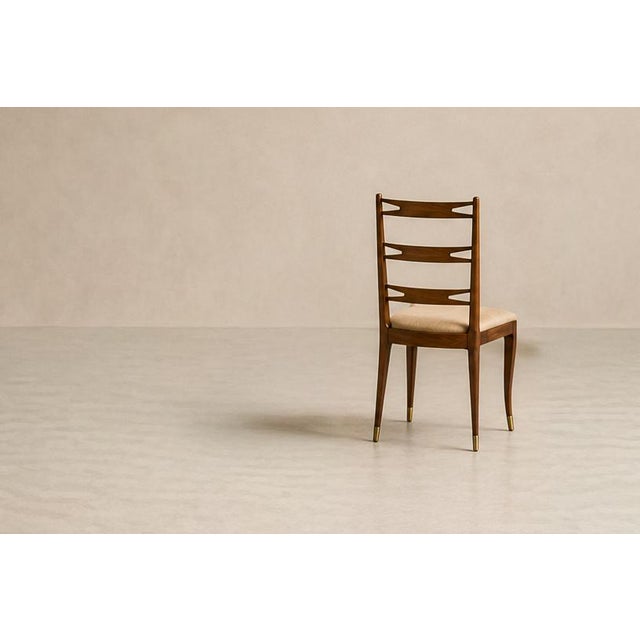 Set of Eight Brazilian Modern Dining Chairs in Caviúna & Warm Ivory Mohair, Giuseppe Scapinelli, 1950s For Sale - Image 11 of 18