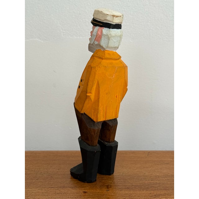 Vintage Arts & Crafts Carved Sailor For Sale - Image 4 of 9