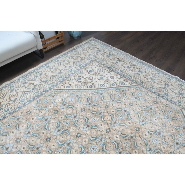 1970s Vintage Persian Handmade Wool Cotton Brown Area Rug For Sale In San Francisco - Image 6 of 11