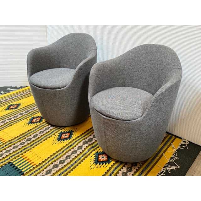 Design Within Reach Hlynur Atlason for Design Within Reach Lína Swivel Dining Chairs, Pair For Sale - Image 4 of 14