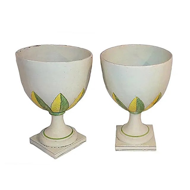 Mid-Century Modern Italian Majolica Planters Mid Century - A Pair For Sale - Image 3 of 4