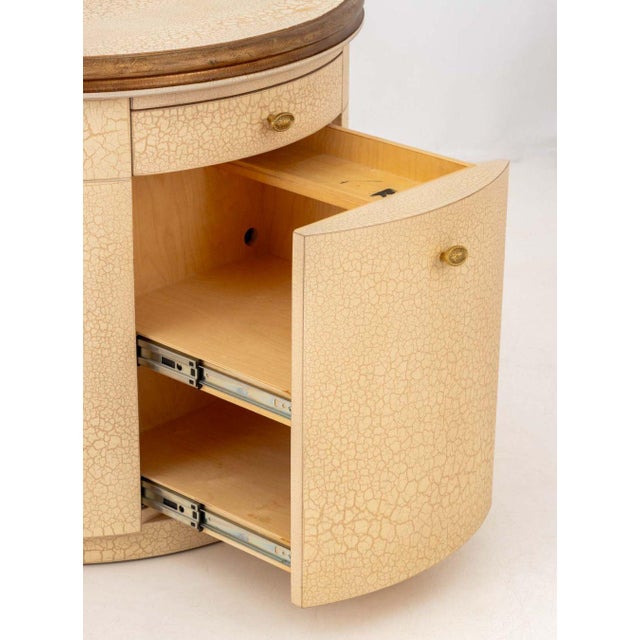 Modern D-Shaped Painted Wood Bedside Cabinets, A Pair For Sale In New York - Image 6 of 8