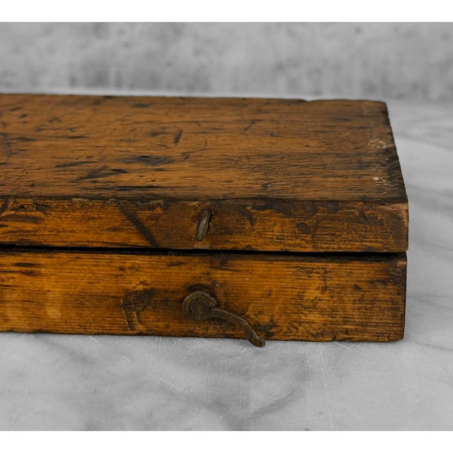Antique Traditional Wood Tool Storage Box With Millersburg Reamer Bits For Sale - Image 11 of 12