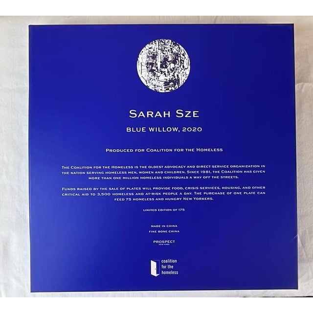 Abstract Artist Plate Project 2020 Collectors Plate Sarah Sze Artist Blue and White Abstract For Sale - Image 3 of 7