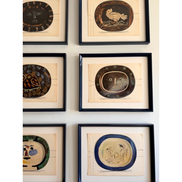 Suite of Nine Tipped-in Color Lithographs From Céramiques De Picasso, 1948 — After Pablo Picasso For Sale - Image 6 of 7