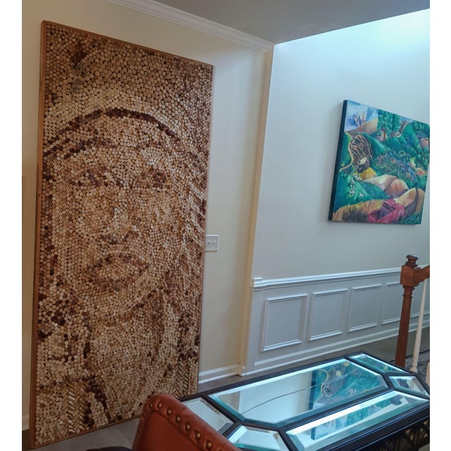 Coffee Stunning One-of-a-Kind Large-Scale Mosaic Portraits From 1000s of Natural Corks That Merge Luxury Wine Culture With Sustainable Fine Art For Sale - Image 8 of 12