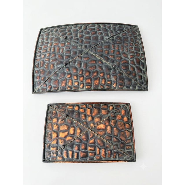 Elevate a console, dining table, or coffee table with this striking pair of vintage decorative trays featuring an embossed...