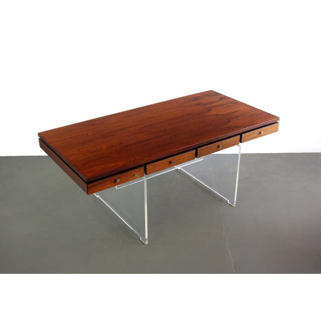 Very rare freestanding desk designed by Poul Nørreklit. Produced by Sigurd Hansens møbelfabrik in Denmark.