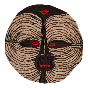 Nazmiyal Collection Vintage American Hooked Round Rug by Alice Black
