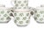 A set of six ceramic teacups and saucers by Arklow Pottery of Ireland. Decorated with green bunches of Shamrocks set...