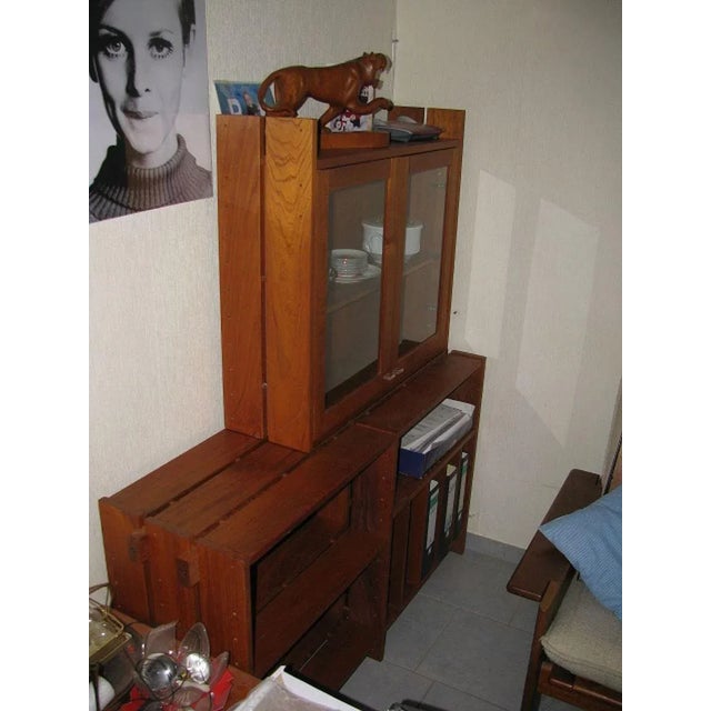 Vintage lamellen regal / bücherregal 1970er jahre. Zweiteiliges , oberteil für die wandmontage. Möbel aus einem...