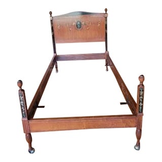 1920s Antique French Handpainted Twin Bed Frame For Sale