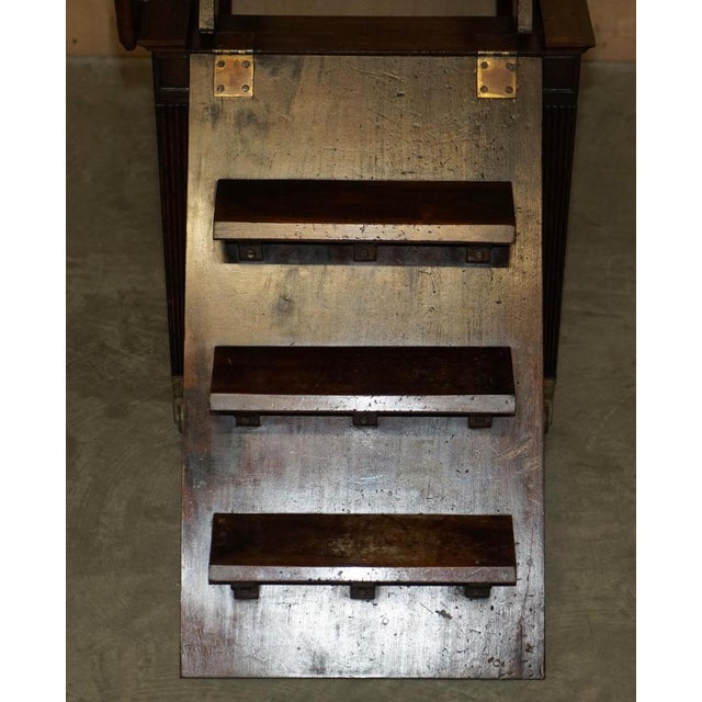 Antique George III Metamorphic Library Desk into Bookcase Ladder, 1820s For Sale - Image 16 of 18