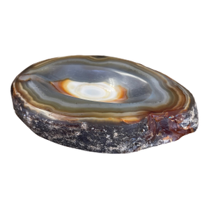 Polished Likely Agate Slice Bowl With Natural Banding