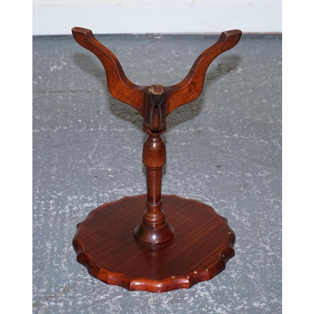 Vintage Walnut Pie Crust Lamp Wine Occasional Table by Charles Barr For Sale - Image 11 of 16