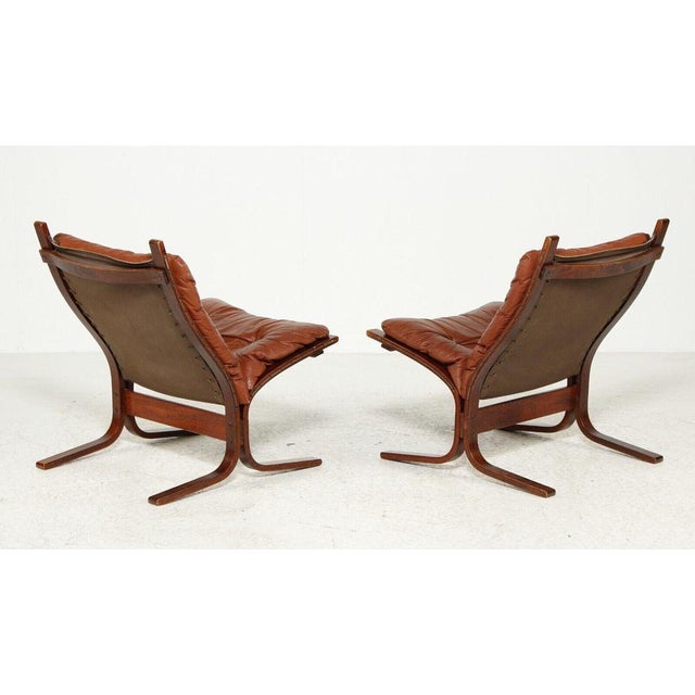 Mid-Century Norwegian Siesta Chairs in Leather by Ingmar Relling, Set of 2 For Sale - Image 3 of 6