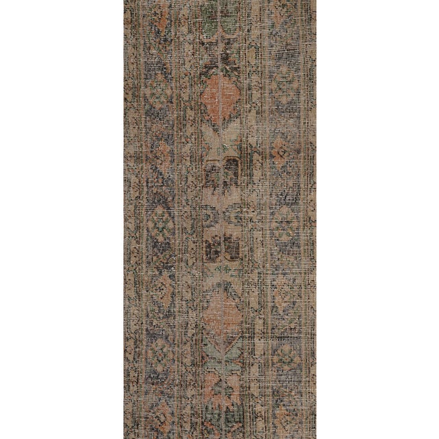 Vintage Turkish Oushak Runner With Eclectic Style 1'9'' X 22'1'' For Sale - Image 4 of 11