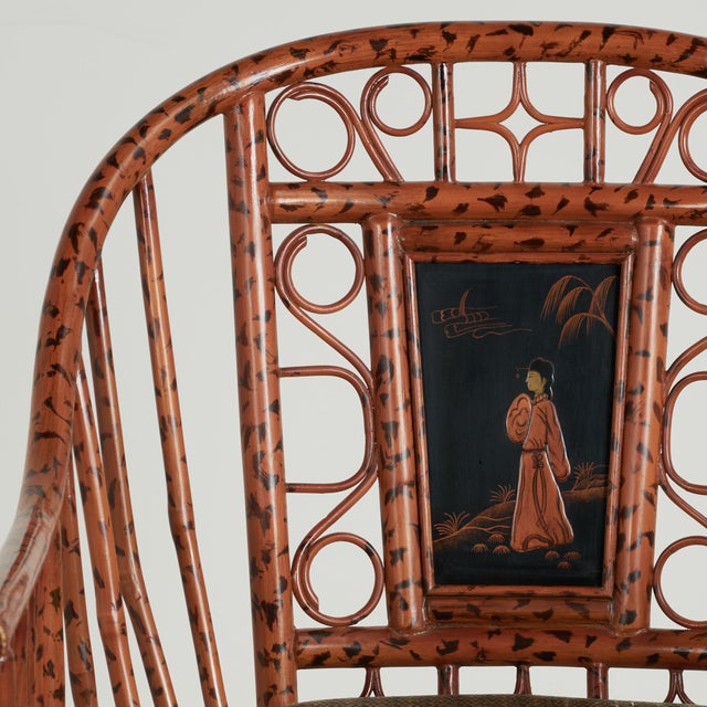 Vintage Set of Four Faux Bamboo Brighton Pavillion Style Chairs by Maitland Smith For Sale - Image 12 of 18