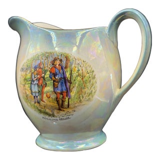 Vintage Lusterware Grimwades, England Shakespeare Series Ceramic Earthenware Pitcher For Sale