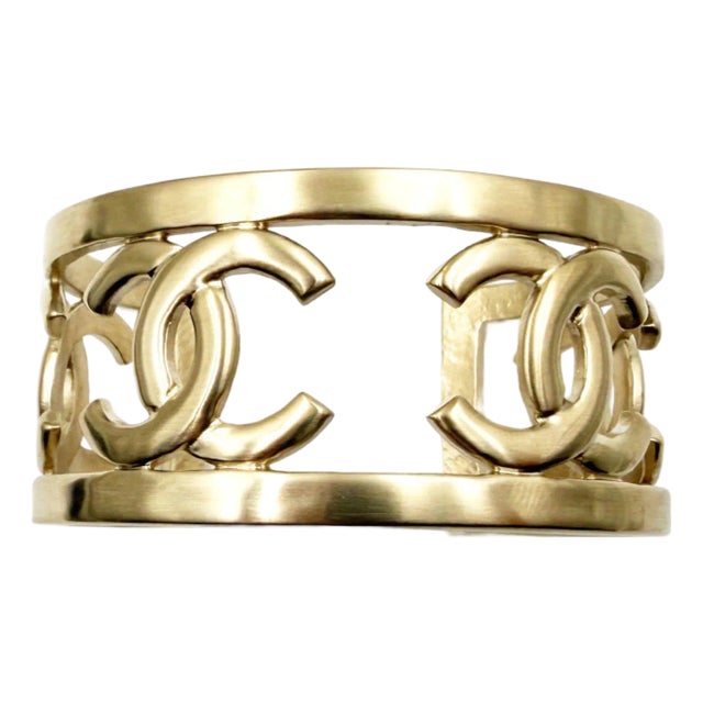 Chanel Gold CC Frame Cuff For Sale