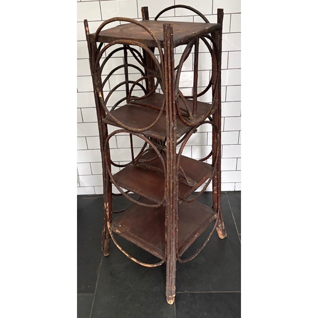 Rustic Adirondack Bentwood Twig and Branch Etager, Shelf - Folk Art For Sale - Image 4 of 8