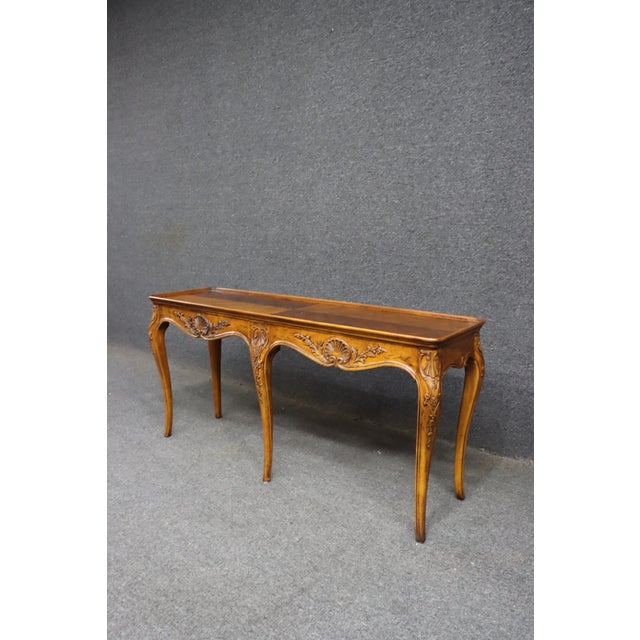 French Country Henredon French Country Cherry Console Table For Sale - Image 3 of 13