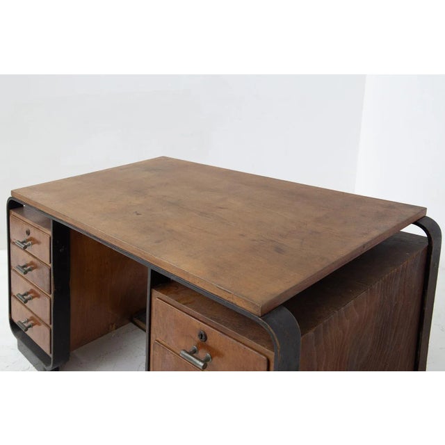 Wood Rationalist Desk by Giuseppe Pagano, 1940s For Sale - Image 7 of 9